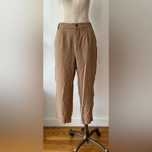 Zara camel tailored cropped pants